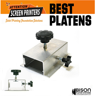 Screen printing platen mounting bracket - heavy duty support